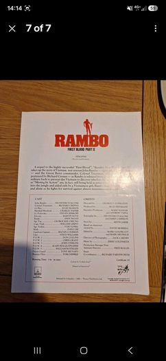 Syvester Stallone 1985 Rambo: First Blood Part II  Press Kit Photos x 4(Rare)