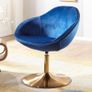Chair Upholstered Chair with Armrests  gold base Designer inspired  Swivel Chair High Quality Image 4