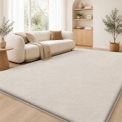 Modern Rugs Living Room Non-Slip Carpet, 120x160 cm, Beige  Extra Soft Machine Washable, Non-Shedding Area Rugs, Thick Memory Foam Backing, Home Decor for Bedroom, Nursery, Office
