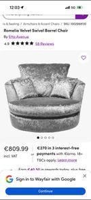 Romelia velvet swivel barrel chair