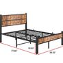 Bed Frame with Wooden Headboard and Footboard Image 7