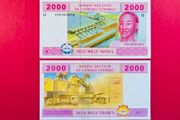 Central African States  2000 Francs 2002 Pick 208a  ( U ) Cameroon. ( Uncirculated )