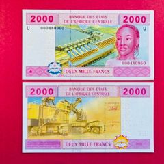 Central African States  2000 Francs 2002 Pick 208a  ( U ) Cameroon. ( Uncirculated )