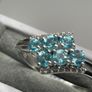 Sterling silver ring with Blue Apatite and Natural Zircon. Image 8