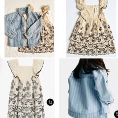 M&S girls cotton dress and denim jacket new with tags bnwt