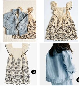 M&S girls cotton dress and denim jacket new with tags bnwt