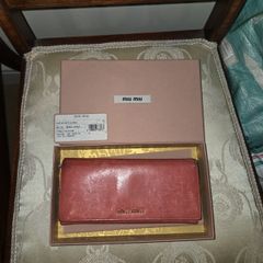 Miu miu genuine leather pink wallet