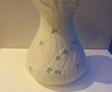 Beleek extra large Daisy Vase with hand painted shamrocks