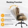 Office Chair,Fabric Desk Chair with 90 Flip up Armrest for Home or Office,Ergonomic Durable with Adjustable Height(Beige) Image 8