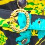vintage 70s 80s navy yellow print Short sleeve dress Image 6