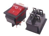 main image for ad Red Button Rocker Switch Red Button Rocker Switch 4 Plugs 30  25  27mm