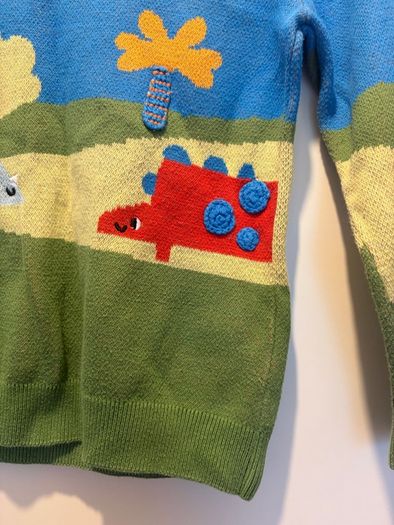 Next Boys Blue Dinosaur Scene Knitted Jumper (Age 5-6 Years)D