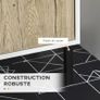Modern under-sink cabinet metal base double door 60 x 30 x 60 cm - white and wood color Image 4