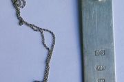 Antique Sterling Silver Ingot Pendant on Sterling Chain 8,72g length 16"
