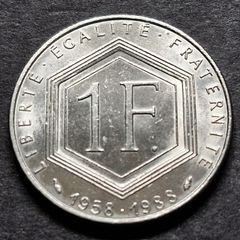 1 Franc  1988 France Charles de Gaulle 1958 30th Anniversary of Fifth Rebublic