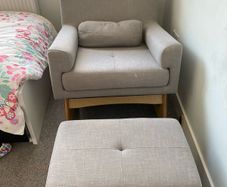 Gaia Serena Rocking Nursing Chair and Storage Footstool (Excellent Condition)