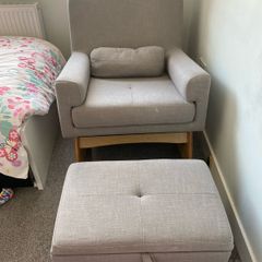 Gaia Serena Rocking Nursing Chair and Storage Footstool (Excellent Condition)