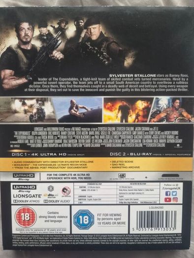 The Expendables 4k Ultra HD Blu-Ray Plus Blu-Ray