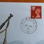 SCOTLAND 1989 1 Pound Coin & 24p Scottish Stamp Scots Bagpiper 1990 Cover FDC Image 2