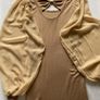 Nicole For F.R Soft Viscose Creamy Caramel Dress with Long Bishop Sleeves Image 6