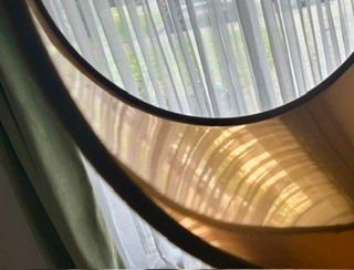 Ochre velvet lampshades