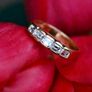 Vintage Italian Emerald Cut Diamond Ring - Unique Eternity Ring Image 5