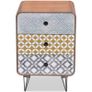 Side Cabinet with 3 Drawers Brown Image 3