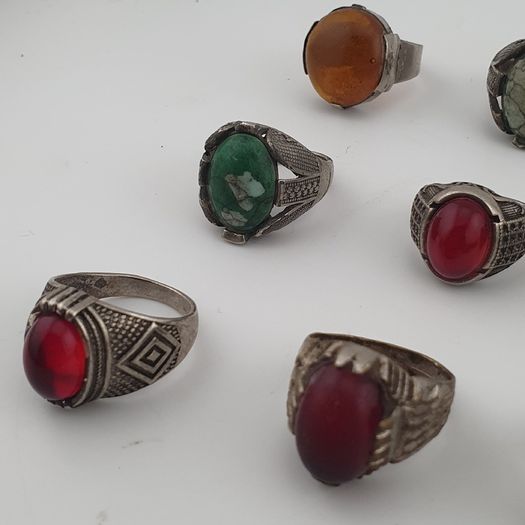 Traditional Ring Collection Lot of 15 Rustic Brass Jewellery Pieces