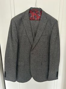 grey mens wool suit