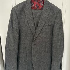 grey mens wool suit