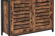 _Sideboard Cabinet with Sliding Doors, Living Room, Hallway, Kitchen, Home Office, Steel Frame, Industrial Style, Vintage Brown-Black