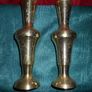 2 Vintage Indian Brass Ornamental Vases (8") Image 5