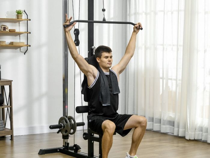 Lat pull down and low row machine (new in box)