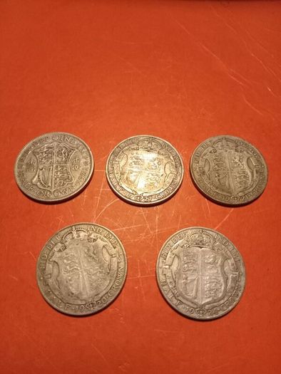 silver coins 5 x halfcrowns