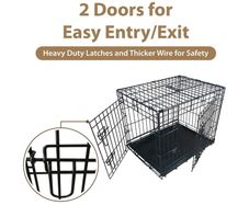 XL collapsible folding black metal dog crate