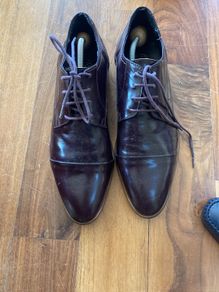 Kurt Geiger Oxford Leather Laced Shoes - Grape Colour- Size 42
