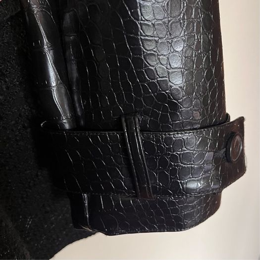 Zara Croc Effect Faux Leather Jacket, Size M, New with tags