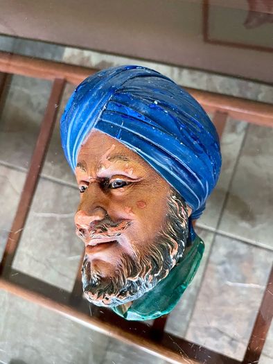 Bossons Head SIKH Chalkware Wall Hanging Vintage 1966 Made In England