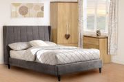 Amelia 4'6" Bed in Dark Grey Fabric