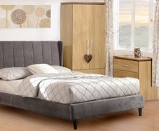 Amelia 4'6" Bed in Dark Grey Fabric