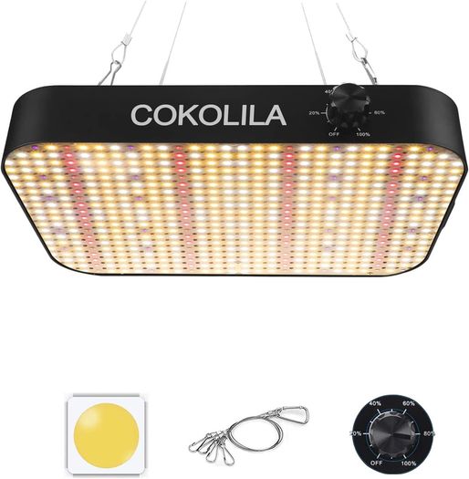 LED Grow Light 600W, 588pcs LEDs Grow Lights for Indoor Plants, UV-IR Sunlight Full Spectrum Plant Growing Lamp for Seed Starting, Seedlings, Vegetables, Daisy Chain Function