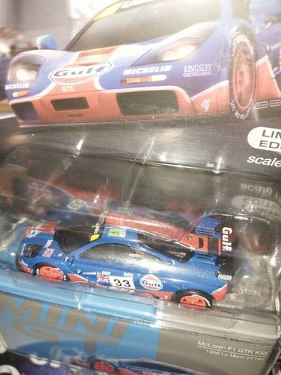 Mini GT 1:64 scale diecast model of the McLaren F1 GTR #33 1996 Le Man's 24 Hour Gulf Livery Exclusive Limited Edition Die-cast Model Car