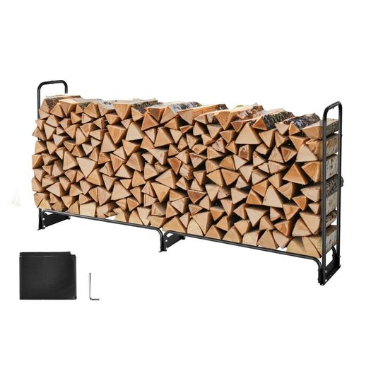 Firewood Rack with Waterproof Cover 257cm