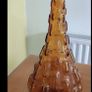 Beautiful 1960s retro lozenge shaped pattern amber coloured Empoli bottle Image 5