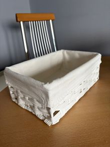 White Wicker Storage Baskets x3