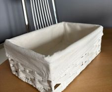 White Wicker Storage Baskets x3
