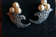 Vintage Pearl and  Sterling Silver 925 Earrings 3,6g