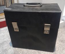 Original, vintage, 1970s/1980s vinyl LP/Record carry case, storage case. Including 40 LP Records.