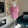 Ladies Savida Pink & White Striped Pearl Front T-Shirt from Savida Image 5