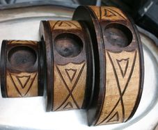 Vintage Wooden Candle Holders